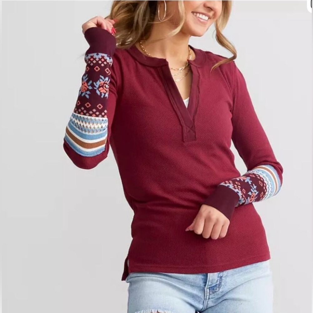 We The Free Waffle Knit Henley.